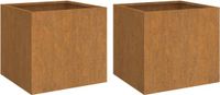 vidaXL Plantenbakken 2 stuks 32x30x29 cm Cortenstaal