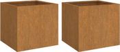 vidaXL Plantenbakken 2 stuks 32x30x29 cm Cortenstaal