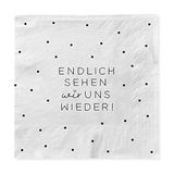 Grafik Workshop servetten met spreuk | 20 stuks | 12,5 x 12,5 cm | wit | stippen