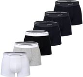 GANT Boxershorts Set van 6 - Heren - Zwart/Zwart/Grijs/Wit - Effen - Stretch katoen - XXL