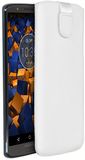 mumbi Echt leren hoesje compatibel met Motorola Moto G6 Plus hoes lederen tas case wallet, wit