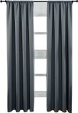 Bolt Edge Gordijnen - Donkergrijs - Fluweel - Verduisterend - 117x138 cm - Set van 2