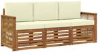 vidaXL - Salon d'angle - 4 places - Acacia massif - Naturel et crème