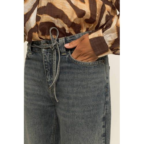 Expresso flared jeans met ceintuur - mediumblauw