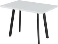 Vicco Eettafel Tisko, Wit/Zwart, 120-160 x 80 cm