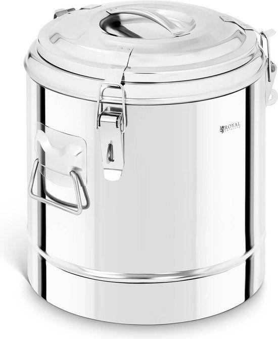 Royal Catering Thermische transportcontainer - 12 L - RVS - Zilver