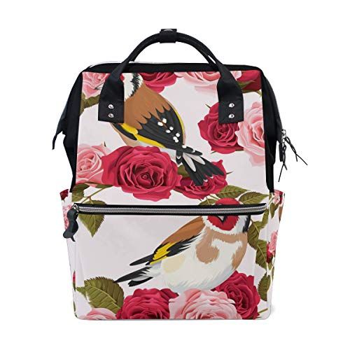MONTOJ Rose En Vogel Canvas Rugzak Reizen Campus Rugzak - 5601224253965