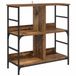 vidaXL Étagère - 4 niveaux - 78,5 x 33 x 82 cm - Bois traité - Vieux bois