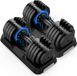 DH FitLife Haltères réglables Set 25KG | 2 PIÈCES | 10-en-1 Poids variables | Noir
