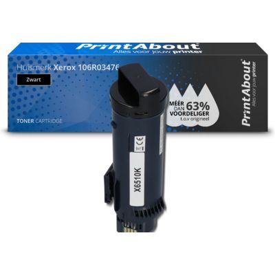 PrintAbout Huismerk Xerox 106R03476 Zwart Toner