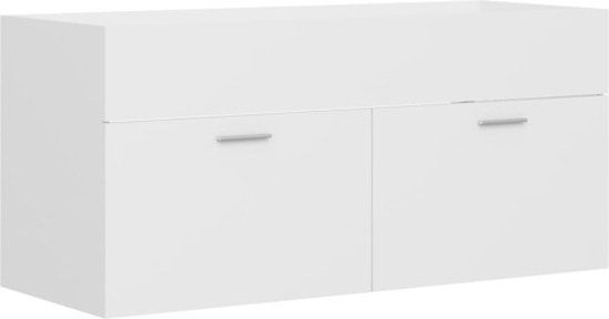 vidaXL Wastafelkast - 100x38,5x46 cm - Bewerkt Hout - Wit