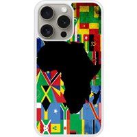 Drapeau Afrique Bedrukt siliconen hoesje compatibel met iPhone 15 Pro