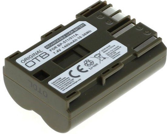 OTB Camera Accu voor Canon BP-511 - 1400 mAh - Li-Ion