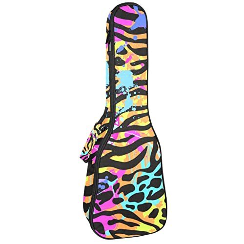 Mersov Tenor Ukulele Gigbag Waterdichte Ukelele Case Gewatteerde Rugzak, Geweldig voor Sopraan Concert (21/23/24") Neon Animal Mix