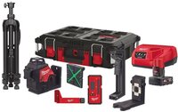 Milwaukee M12 3PLKIT-401P 12V Li-Ion accu laser set (1x 4,0Ah) in koffer - 3 lijnen - Groen - 38m