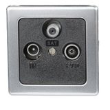Kopp VISION contactdoos tv/fm/sat staal