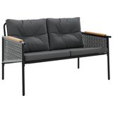 VidaXL Tuinstoelen met kussens, 2 stuks, zwart, staal