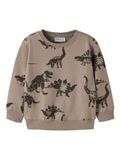 NAME IT Jongens Sweater Bruin Lange Mouw Ronde Hals Dierenprint Katoen 122/128