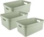 Sunware Boîte de rangement Sigma - 3x - Plastique - 45 Litres - Vert clair