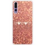 Paillettes coeur Bedrukt siliconen hoesje compatibel met P20 Pro