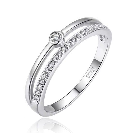 Elenza AMS Elenza Sterling .925 Zilveren Solitair Ring met Zirkonia
