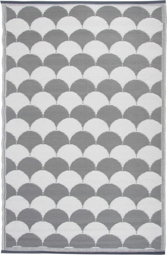 Esschert Design Buitenkleed - 180x121 cm - Grijs en Wit - Stof