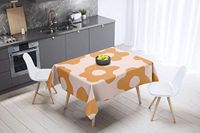 Bonamaison Tafelkleed, Anti-Mold, Sneldrogend, Waterdicht, 100% Polyester Tafellaken, Oranje, gebroken wit, 140 x 140 Cm - Ontworpen en Vervaardigd in Turkije