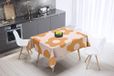 Bonamaison Tafelkleed, Anti-Mold, Sneldrogend, Waterdicht, 100% Polyester Tafellaken, Oranje, gebroken wit, 140 x 140 Cm - Ontworpen en Vervaardigd in Turkije