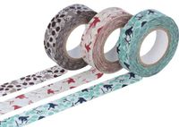 Classiky INNSPIRO 3-delige set Masking Tape Washi Message Bird verschillende kleuren 15 mm x 15 m