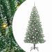 vidaXL Kunstkerstboom Sneeuw Gevlokt met LED Licht Groen en Wit 210 cm