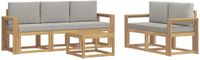 vidaXL - Buiten - bank - set - 6 - st - Wit - en - Lichtgrijs - Polyester