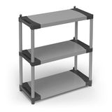 Adventa: Rek van kunsthars van pvc en PP, 3 planken, eenvoudige montage, modulair systeem, robuust, geschikt voor binnen en buiten, 80 x 40 x 85 cm