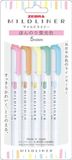 Zebra Mildliner set 5 stuks - pastel colors