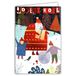 Afie Joyeux Santa, 61 - 5634 kaart, rood glanzend, glinsterend, flambooy, cadeau voor kinderen, sneeuw, dennenbomen, feestdagen aan het einde van het jaar, met witte envelop