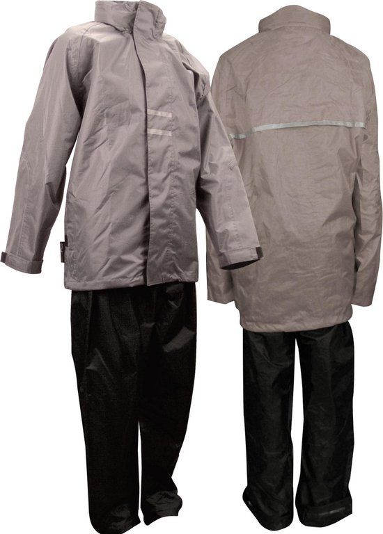 Ralka Regenpak Junior - Grijs/Zwart Maat 116 - Waterdicht en Winddicht