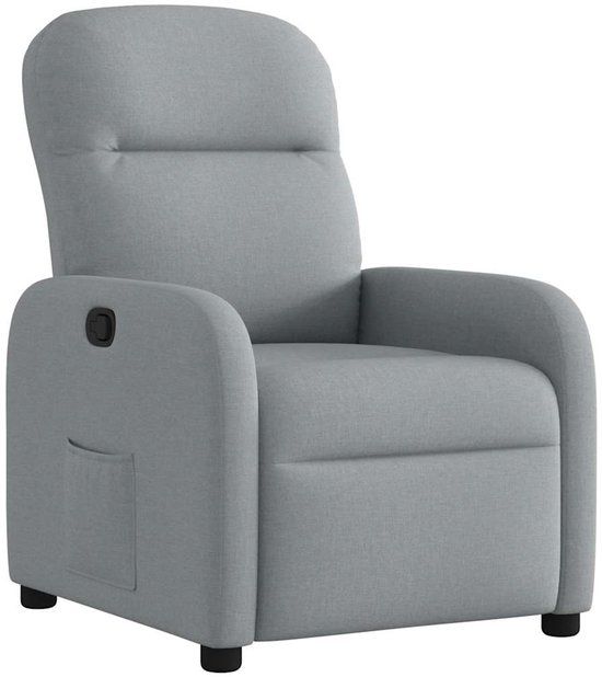 vidaXL Fauteuil verstelbaar stof lichtgrijs