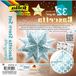 Merkloos Bascetta Ster Knutselset - Papieren Ster Maken - Decoratie Maken - Driedimensionale Origami - 30 cm Diameter - Wit IJsblauw