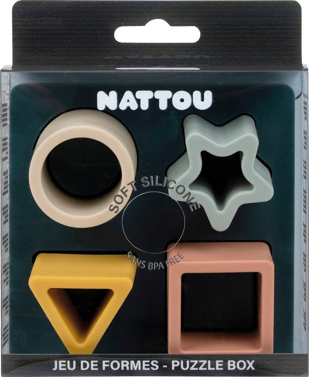 Nattou Puzzelspel - Silicone - 12x12 cm - Groen