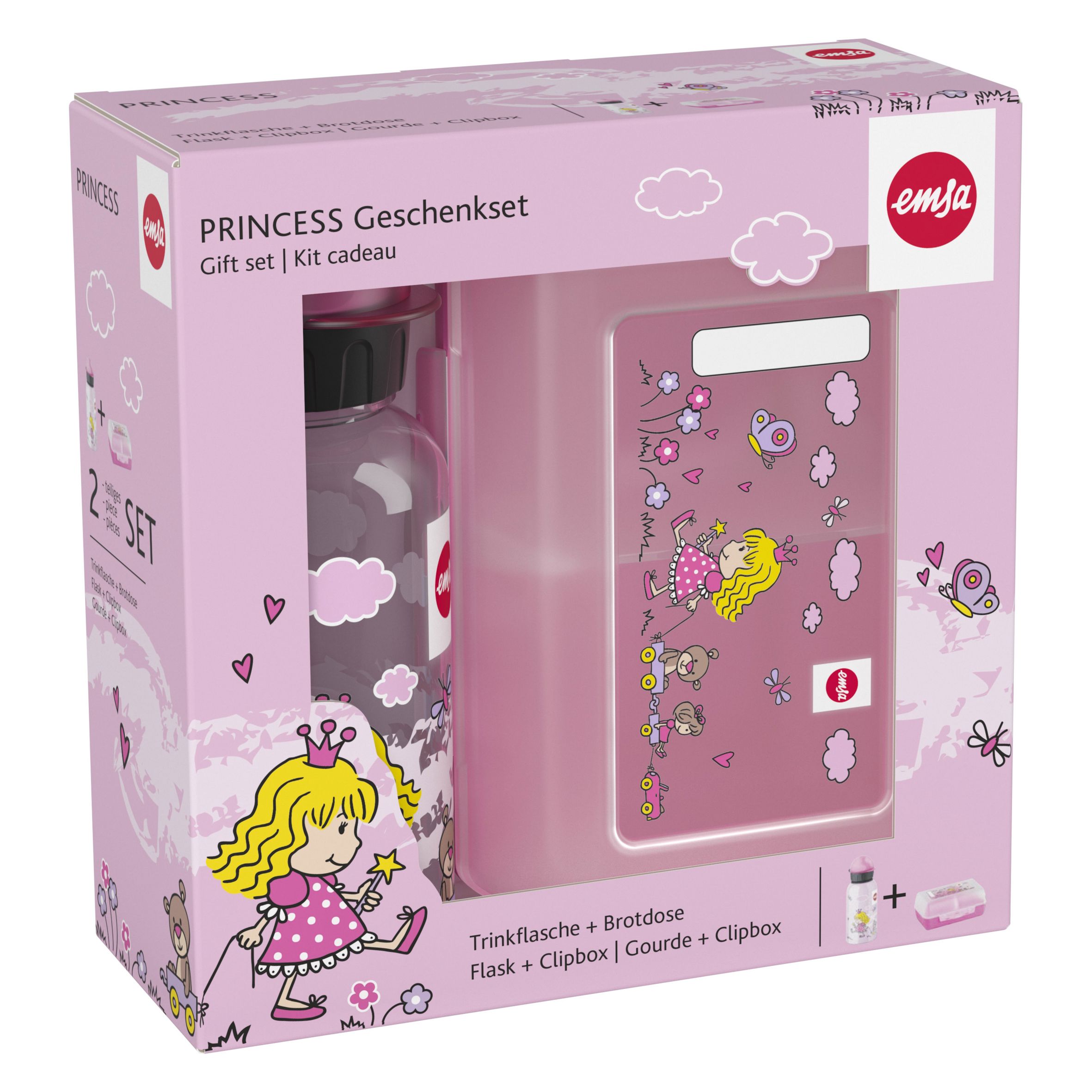 Emsa Princess - Lunchtrommel - Roze - 0,4 liter - 2 stuks