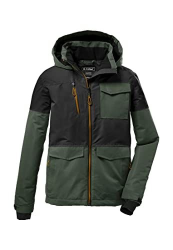 killtec Boy's Ski Jacket with Hood and Snow Guard - Black - Size 128