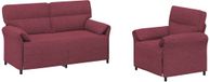 vidaXL Canapé 2 places Tissu Rouge vin