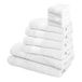 Set van 10 badhanddoeken: 4 handdoeken 30 x 50; 4 washandjes 50 x 90; 2 badhanddoeken 70 x 140 cm 450 g/m2, 100% katoen, wit