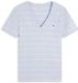 Tommy Hilfiger Dames T-shirt Katoen Korte Mouw XL Blauw/Ecru