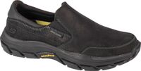 Skechers Respected - Calum Mannen Zwart Leer Lage Sneakers Maat 42.5