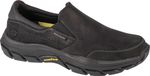 Skechers Respected - Calum Mannen Zwart Leer Lage Sneakers Maat 42.5