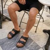 Birkenstock Arizona Slippers zwart Imitatieleer