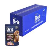Brit Premium natvoer voor honden, kalkoenfilets en wortelen, 24 x 85 g