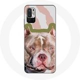 Maniacase Etui voor Xiaomi Poco M3 Pro bruin Pitbull hond