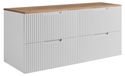 3xE living Armoire de salle de bain, blanc / chêne artisanal, 160 x 46 x 58,6 cm