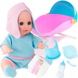 Top Gift Sp. z o.o. Sp. Komandytowa Merkloze Baby Pop met Wiege en Accessoires - Geluiden en Huilen